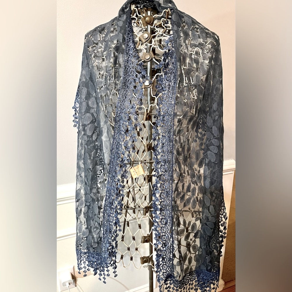 Decorated Originals Blue Lace Scarf
